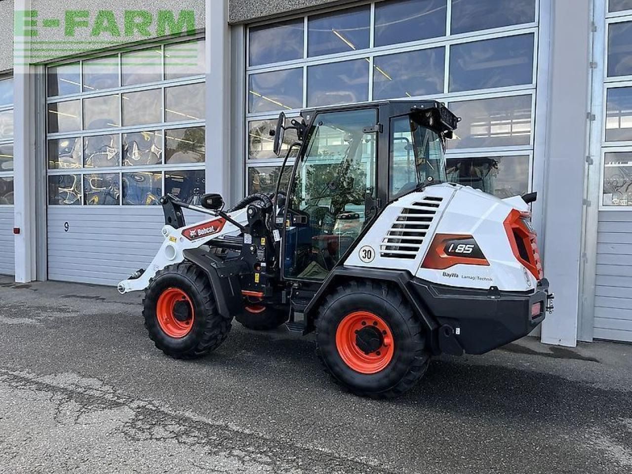2022 Bobcat L85E wheel loader, rear three-quarter view
