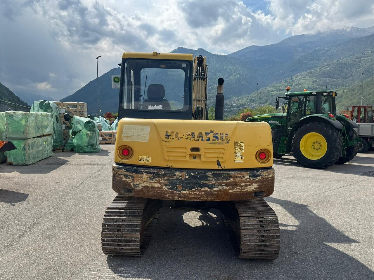 2006 Komatsu PC 75R mini excavator, rear view