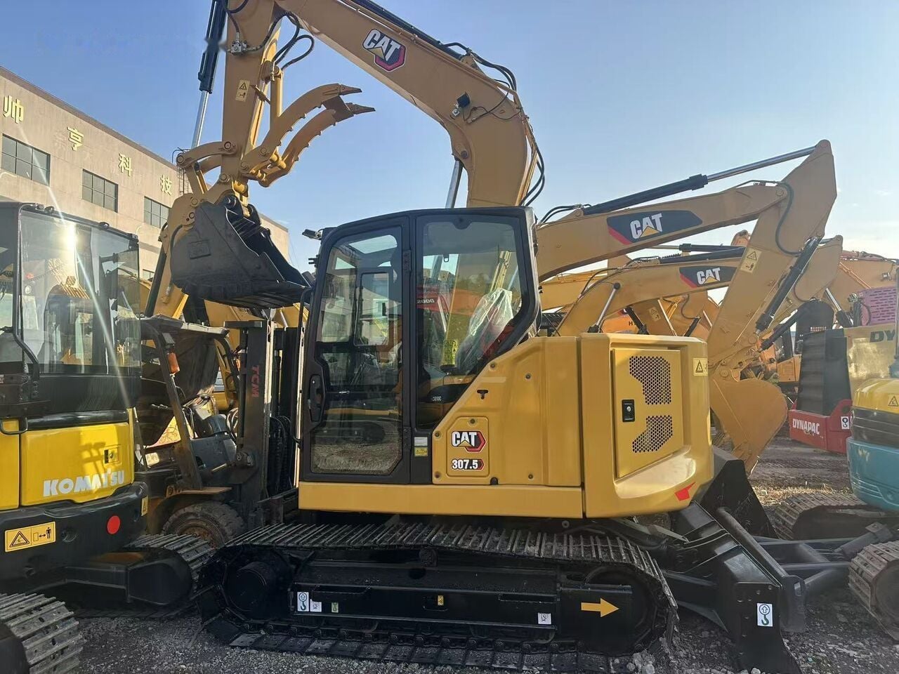 Caterpillar 307.5 crawler excavator side view Caterpillar 307.5 crawler excavator side view