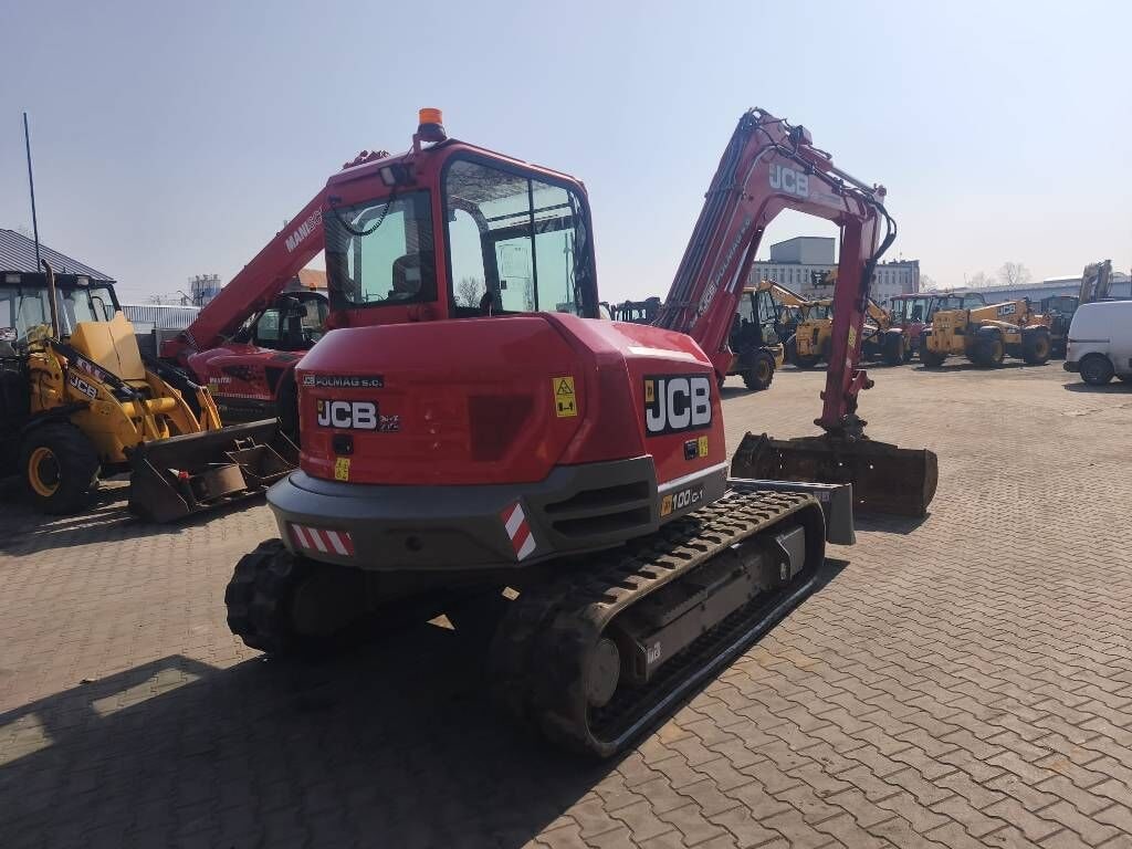 2019 JCB 100C-1 crawler excavator, rear three-quarter view