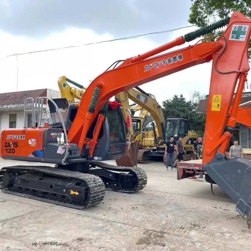 Hitachi Zaxis 120 crawler excavator, side view Hitachi Zaxis 120 crawler excavator, side view