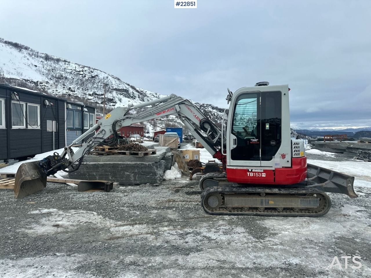 2017 Takeuchi TB153FR mini excavator side view