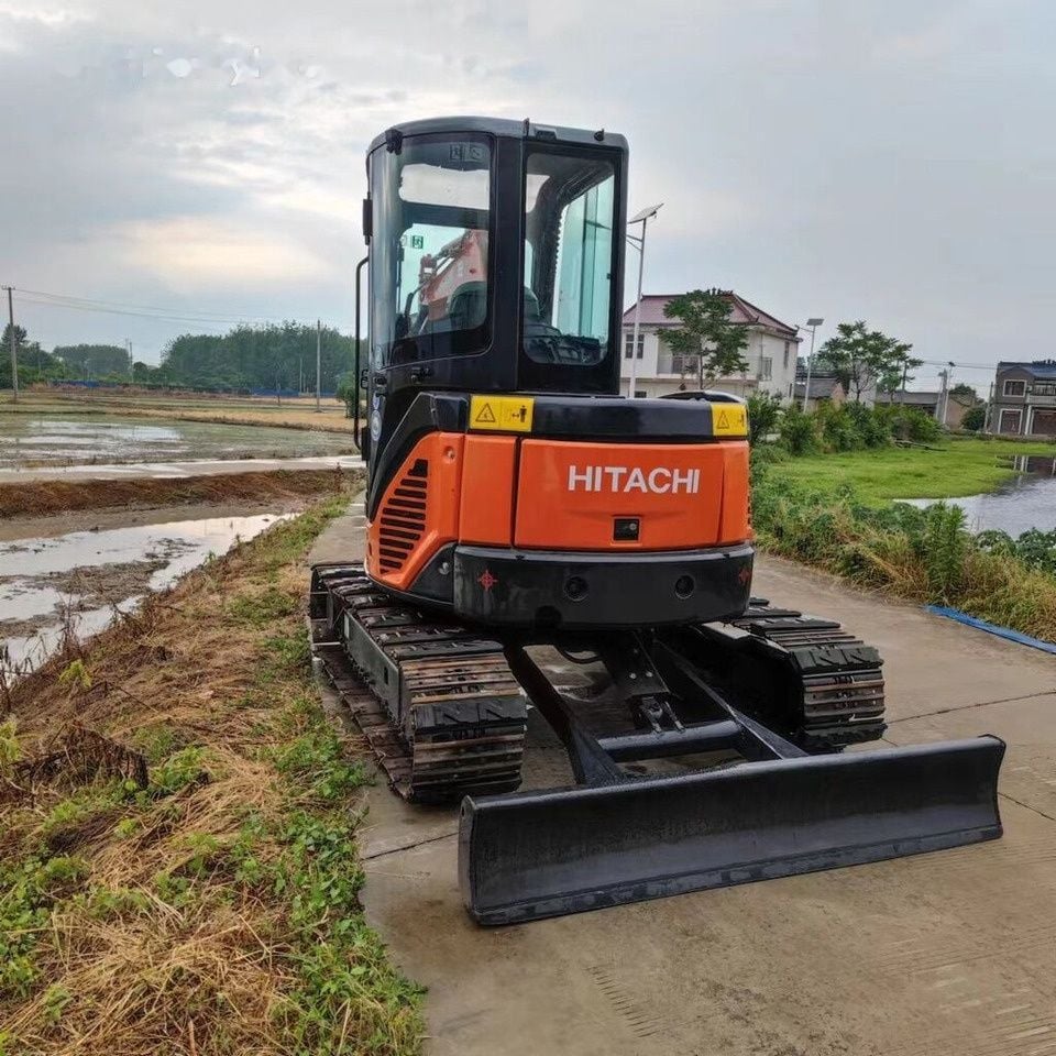 Hitachi ZX50U mini excavator, rear view