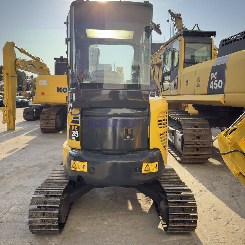 Komatsu PC35MR-2 mini excavator, front view