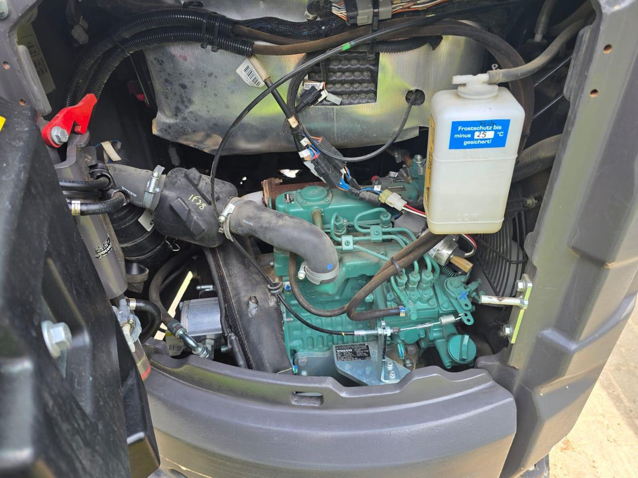 2021 Volvo EC18E Mini Excavator engine compartment view