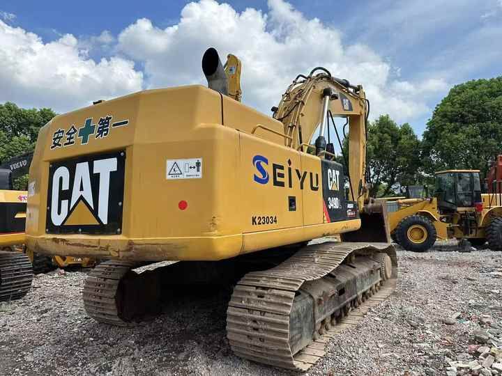 2021 Caterpillar 349DL crawler excavator rear three-quarter view