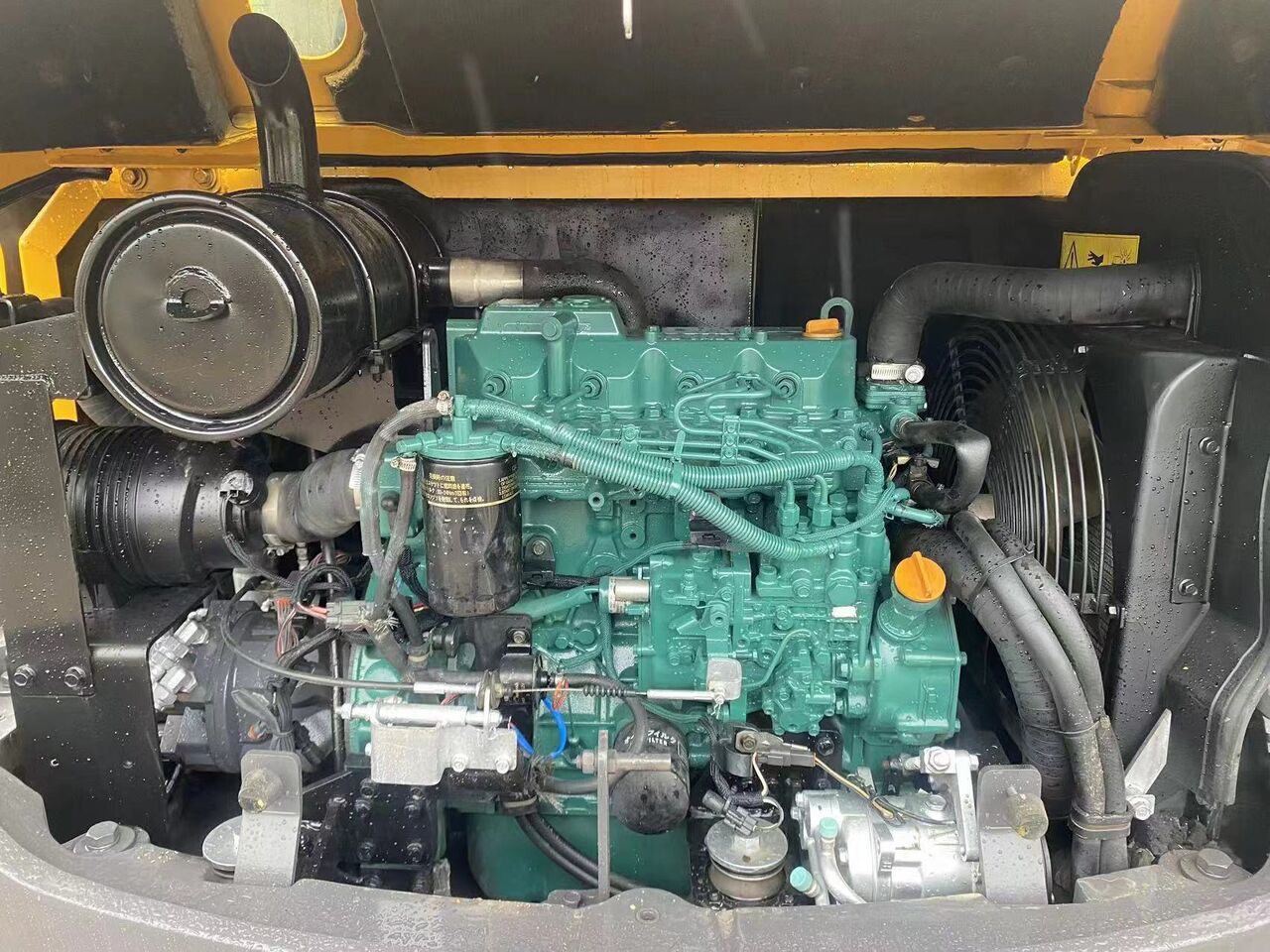 2023 Volvo EC60C mini excavator engine compartment view