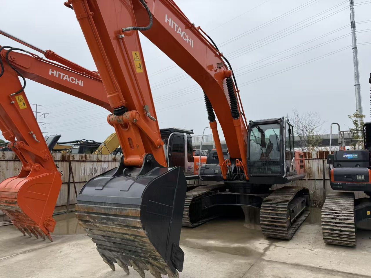 2023 Hitachi 350-5G crawler excavator, front three-quarter view