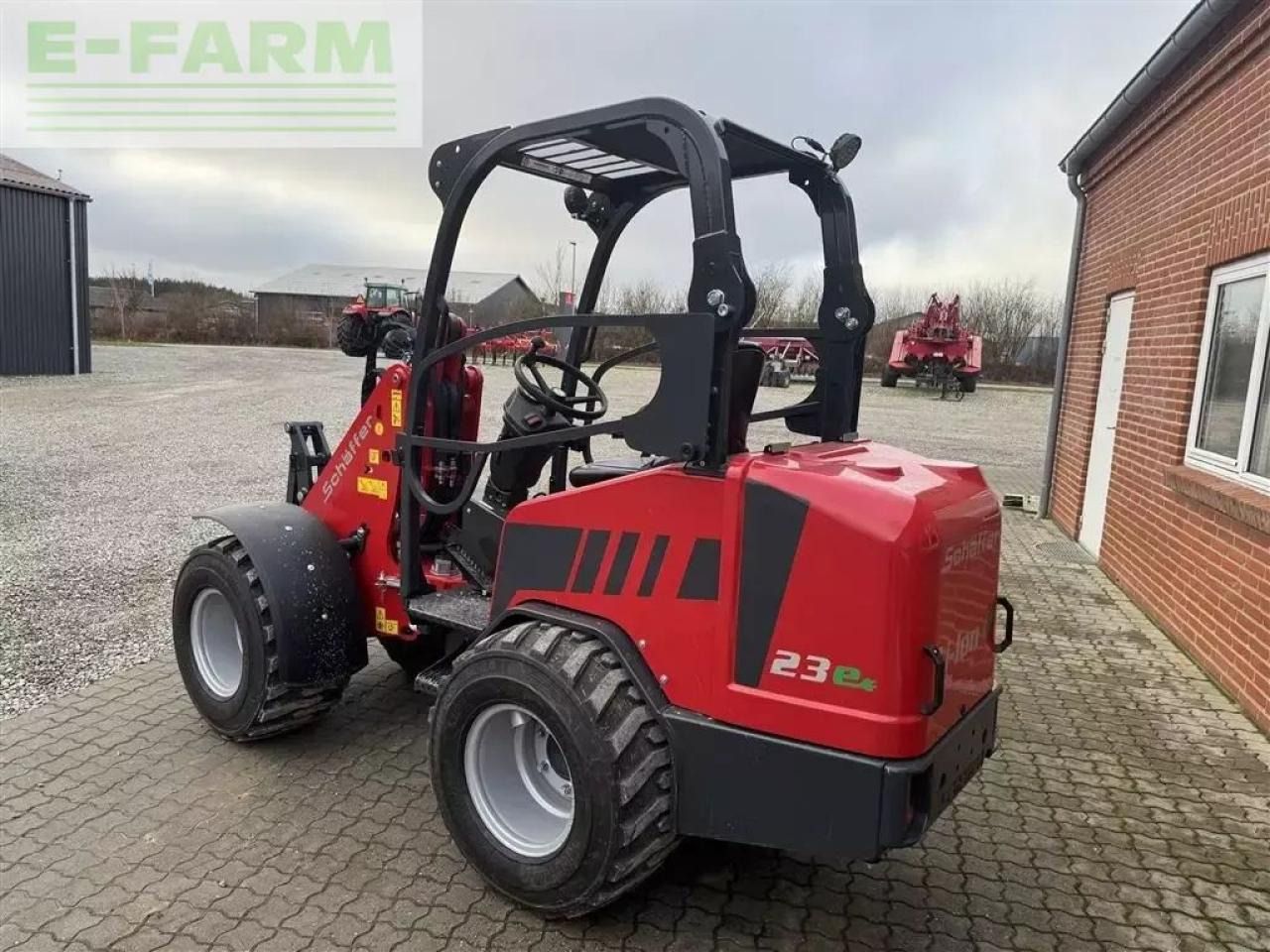2024 Schäffer 23e mini excavator, rear three-quarter view