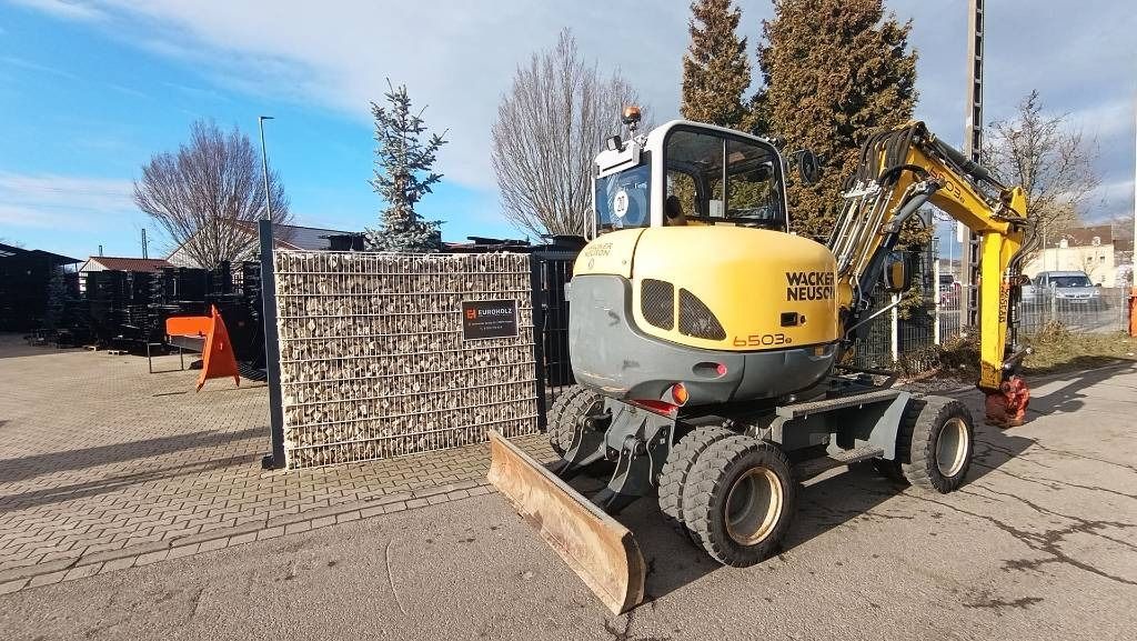 2015 Wacker Neuson 6503-2 wheel excavator, rear three-quarter view