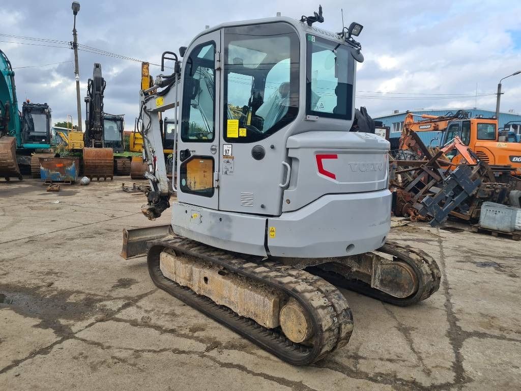 2016 Volvo ECR58D mini excavator, rear three-quarter view