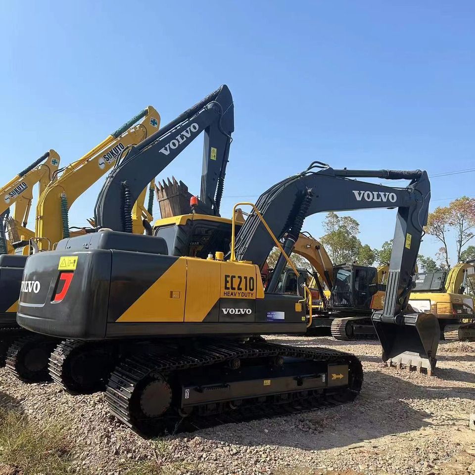 2022 Volvo EC210 Heavy Duty crawler excavator, rear three-quarter view