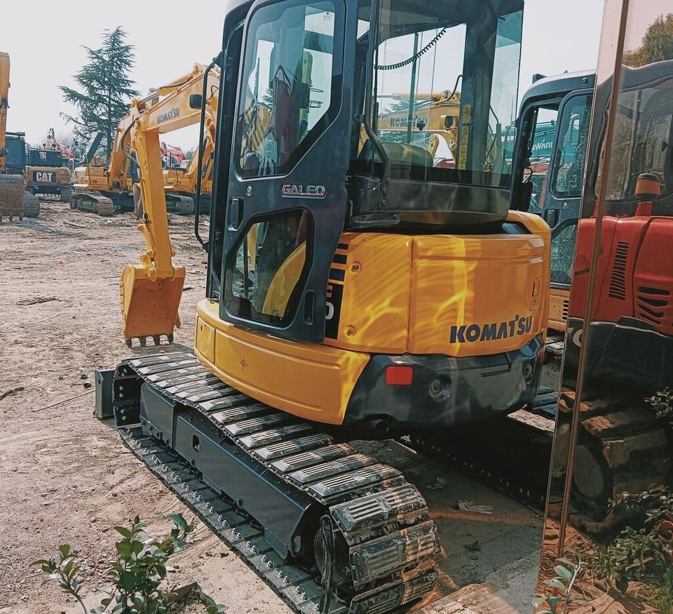 Komatsu PC40MR mini excavator, rear three-quarter view