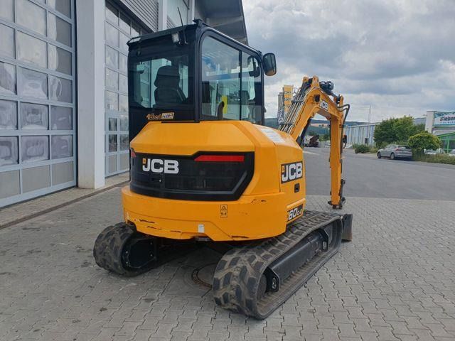 2022 JCB 60C-2 mini excavator, rear three-quarter view