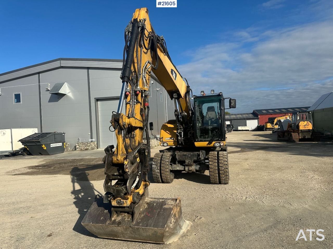2012 Caterpillar M313D wheel excavator, front view