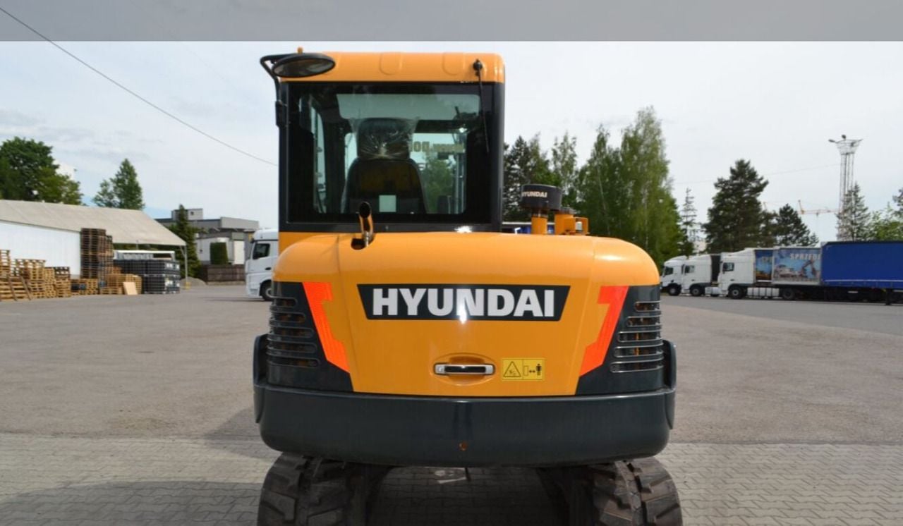 2021 Hyundai HX55 mini excavator, rear view