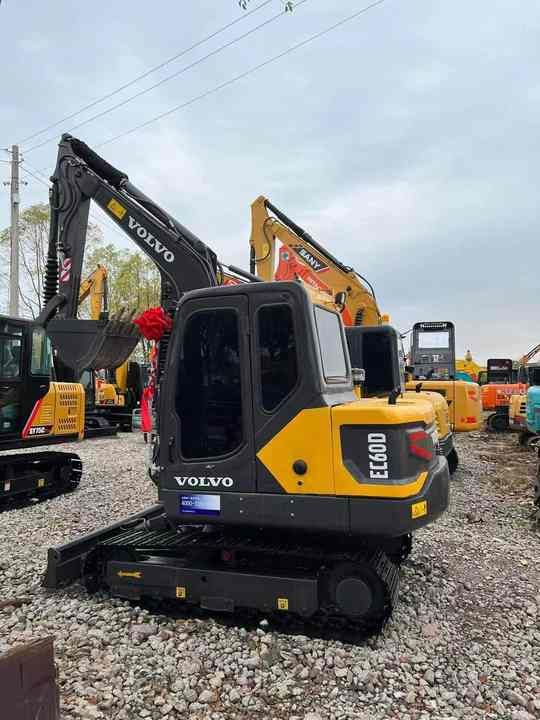 2018 Volvo EC60D mini excavator, rear three-quarter view