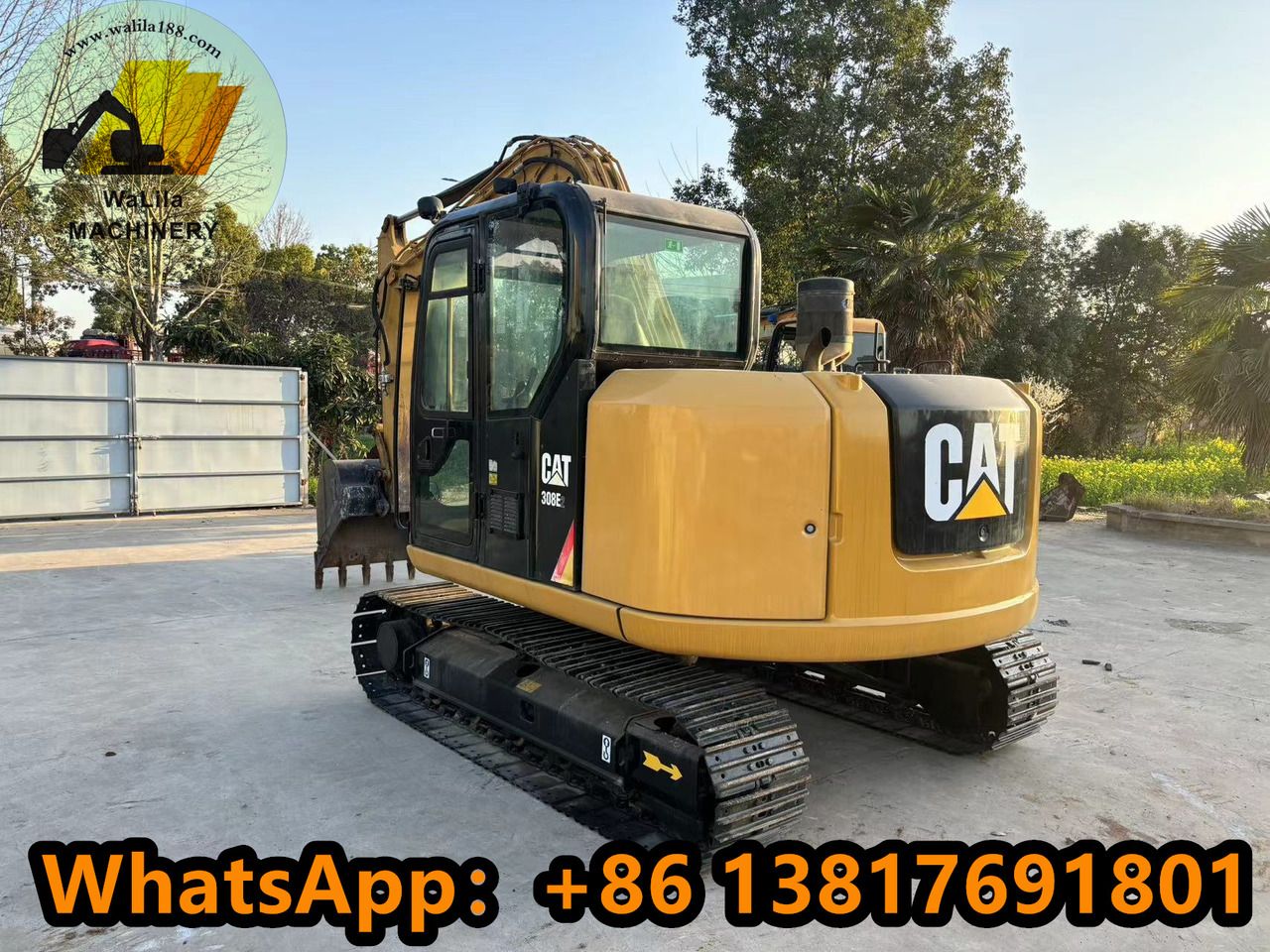 2022 Caterpillar 308E2CR mini excavator, rear three-quarter view