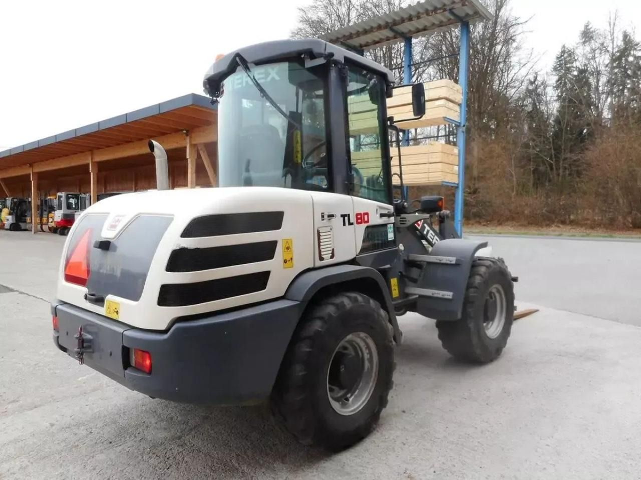 2016 Terex TL80 wheel loader, rear three-quarter view