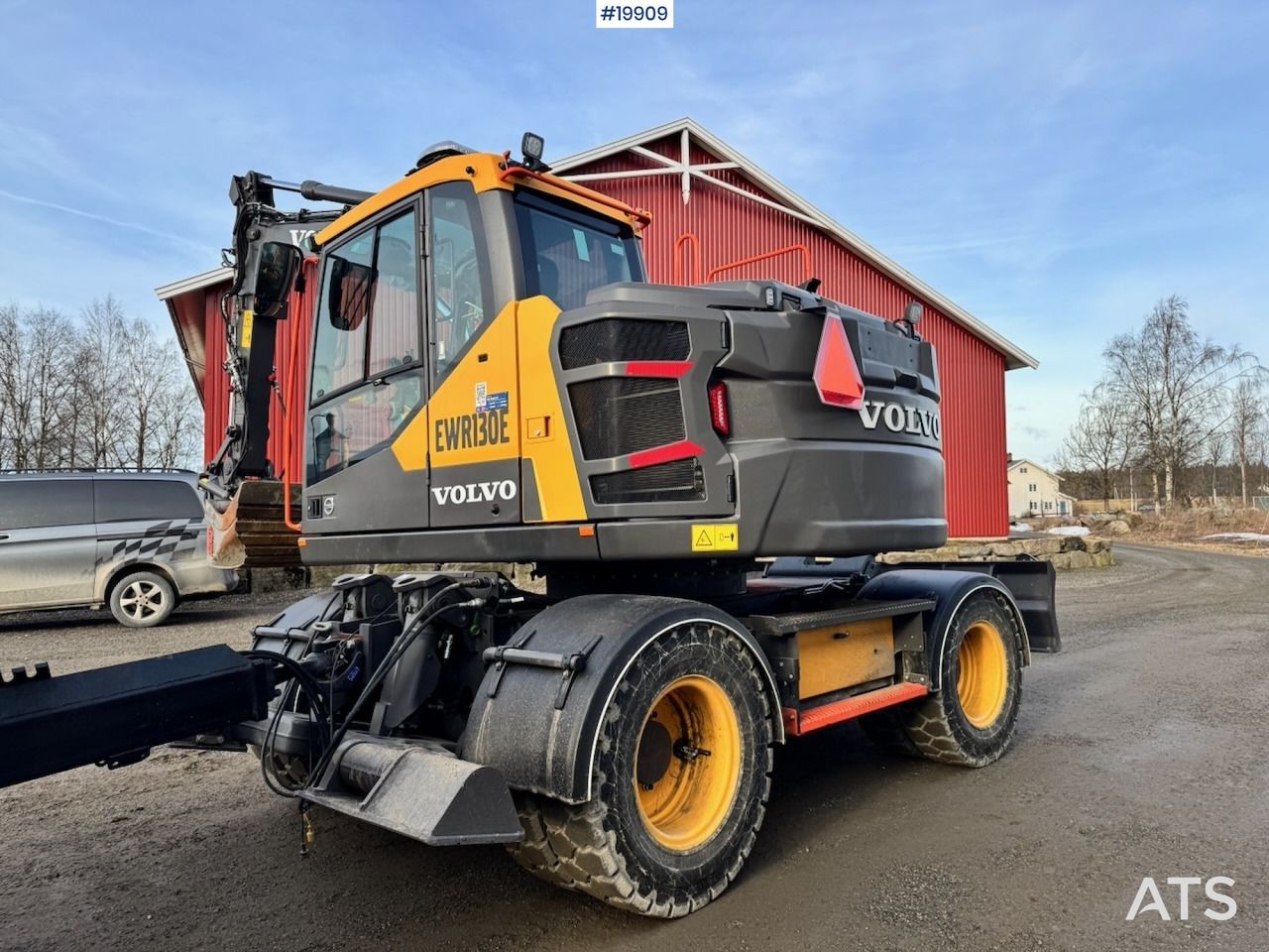 2024 Volvo EWR130E wheel excavator, rear three-quarter view