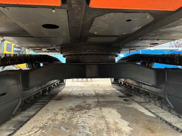 Hitachi ZX120 crawler excavator undercarriage view Hitachi ZX120 crawler excavator undercarriage view