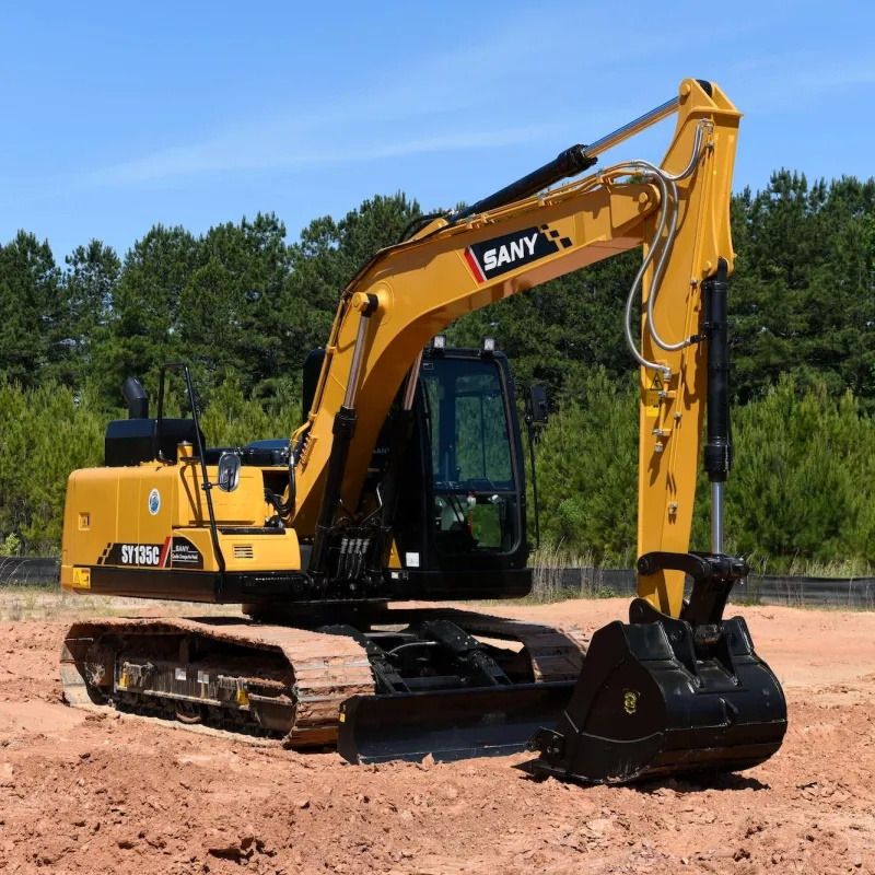 Sany SY135C crawler excavator, side view