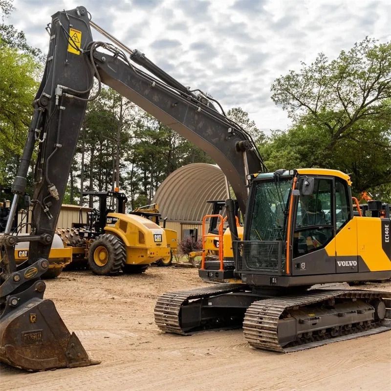 Volvo EC140E crawler excavator, front three-quarter view Volvo EC140E crawler excavator, front three-quarter view