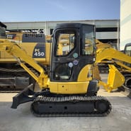 Komatsu PC35MR-2 mini excavator, side view
