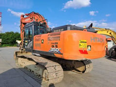 2017 Hitachi Zaxis 350LC crawler excavator, rear three-quarter view