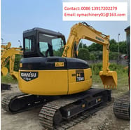 2022 Komatsu PC78US-6 mini excavator, rear three-quarter view
