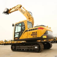 2026 SDLG E6215F Crawler Excavator with a prominent operator cab and visible model markings on the engine cover.