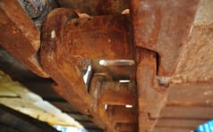 New Holland E485 crawler excavator track link detail