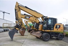 2018 Caterpillar M316F wheel excavator, side profile view
