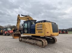 2017 Caterpillar 326FLN crawler excavator, rear three-quarter view