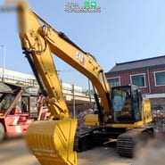 2021 Caterpillar 320 crawler excavator, front three-quarter view