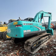 2022 Kobelco SK200 Super crawler excavator, rear three-quarter view 2022 Kobelco SK200 Super crawler excavator, rear three-quarter view