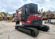 2025 Yanmar VIO85 mini excavator, rear three-quarter view