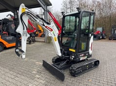 2025 Bobcat E20Z R2 mini excavator, front three-quarter view