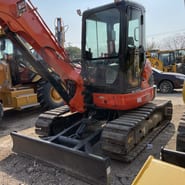 2026 Kubota U40-3 mini excavator, front three-quarter view