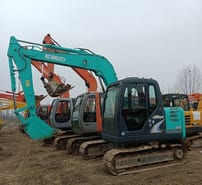 2018 Kobelco SK75-8 crawler excavator, side view