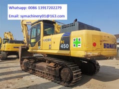 2019 Komatsu PC450-8 crawler excavator, rear three-quarter view