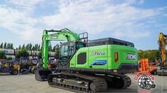 2026 XCMG XE270-EV crawler excavator, rear three-quarter view