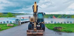 2020 Yanmar B95W wheel excavator, front view