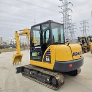 2022 Komatsu PC56-7 mini excavator, rear three-quarter view