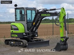 2024 Zoomlion ZE35GU Mini Excavator with a gray body and a prominent lime green engine cover.