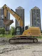 2021 Caterpillar 349 crawler excavator, side profile view