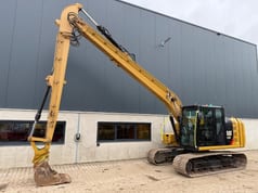 2019 Caterpillar 313F long-reach crawler excavator, side view