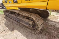 2022 Komatsu PC400-7 crawler excavator undercarriage view