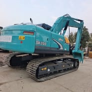2024 Kobelco SK200-8 crawler excavator, rear three-quarter view