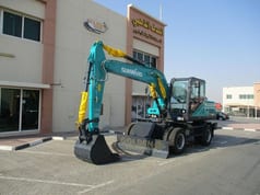 2024 Sunward SWE150W wheel excavator, front three-quarter view